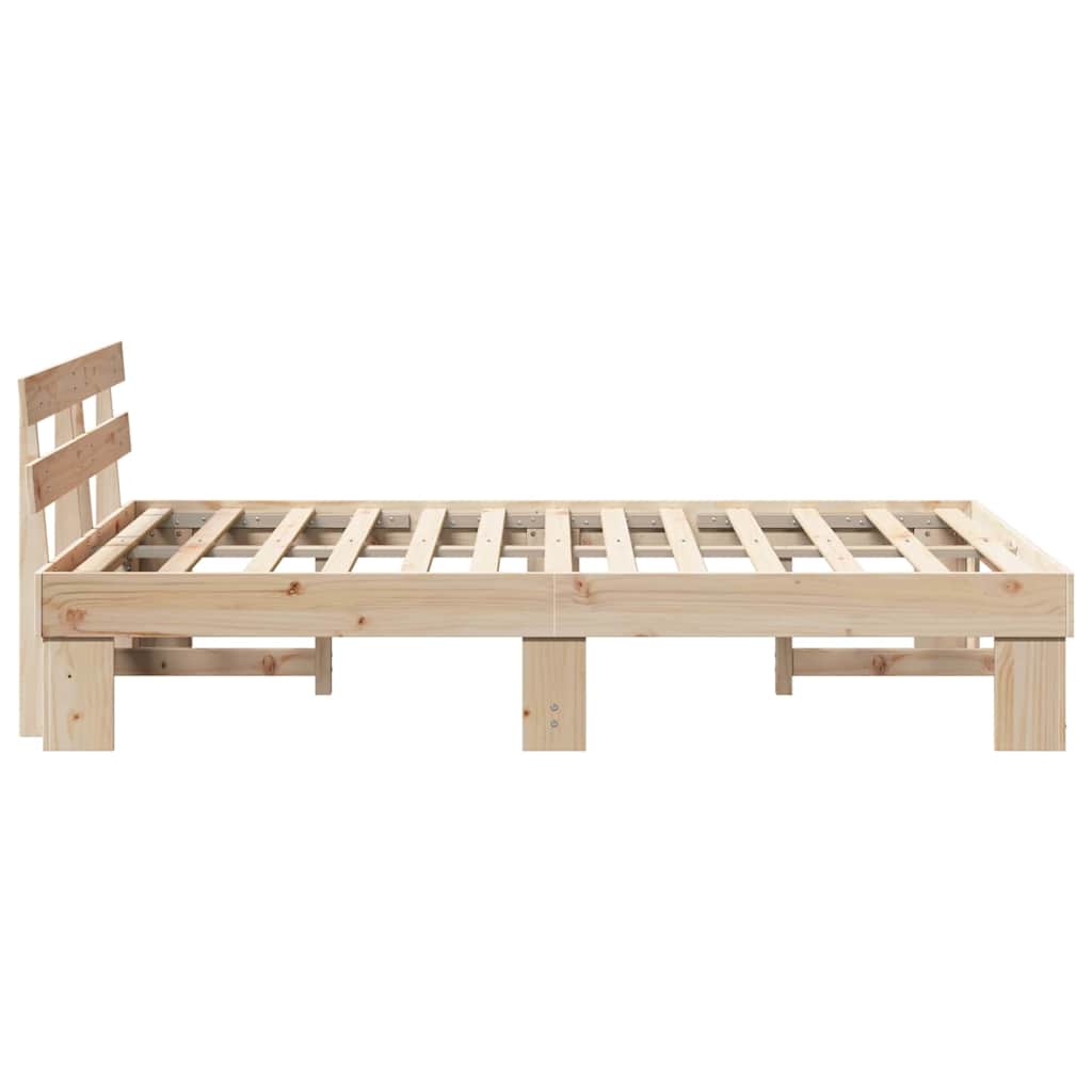 Sengestamme med hodegjerde Naturlig 135 x 190 cm Massiv furu