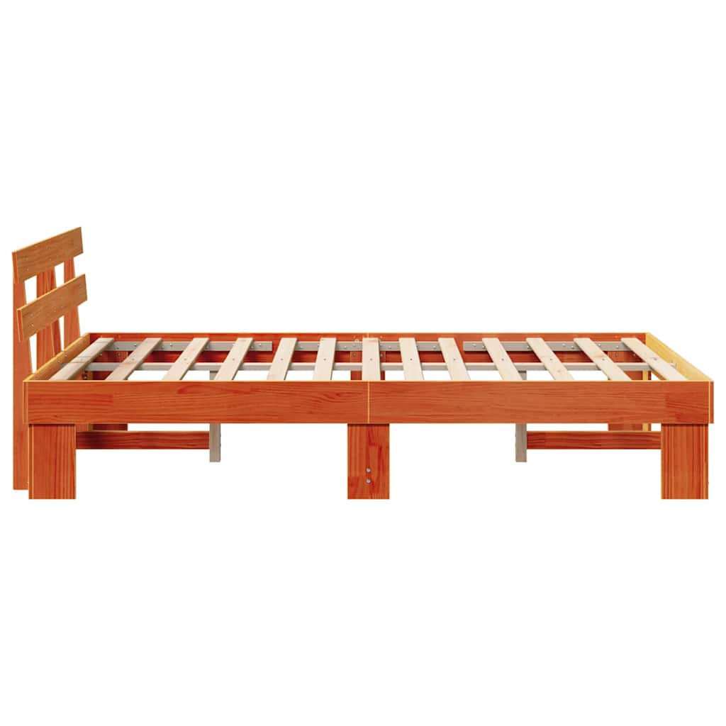 Sengestamme med hodegjerde Vokset Brun 120 x 190 cm Massiv furu