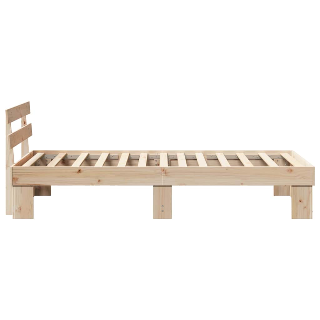 Sengestamme med hodegjerde Naturlig 75 x 190 cm Massiv furu