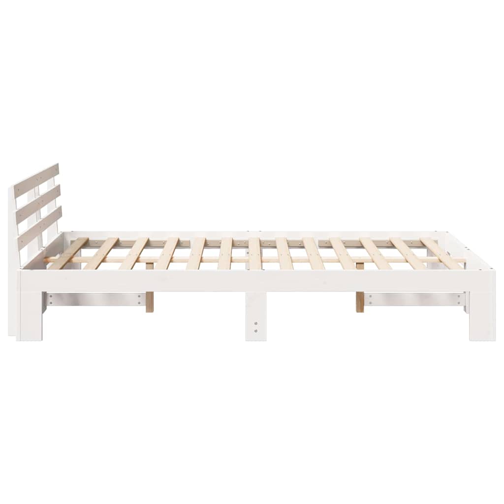 Sengestamme med hodegjerde Hvit 120 x 200 cm Massiv furu
