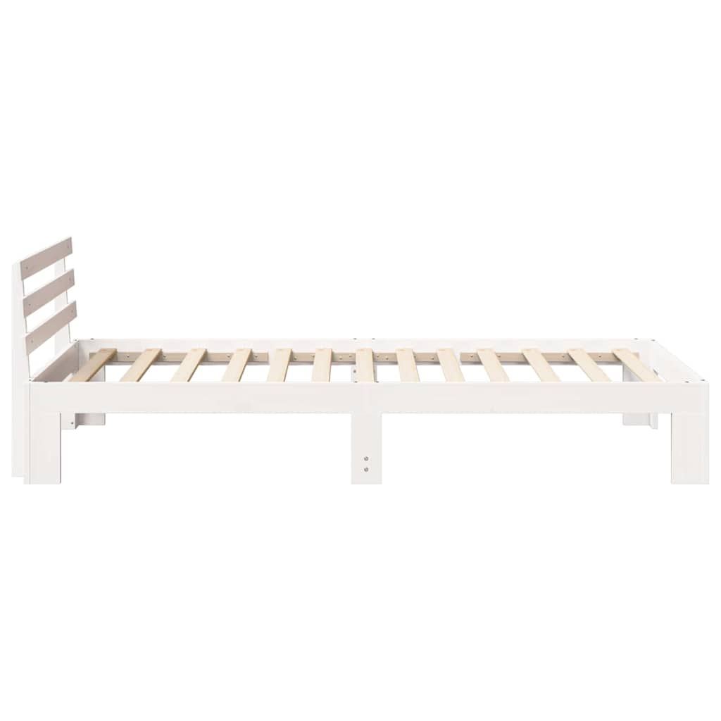 Sengestamme med hodegjerde Hvit 90 x 190 cm Massiv furu