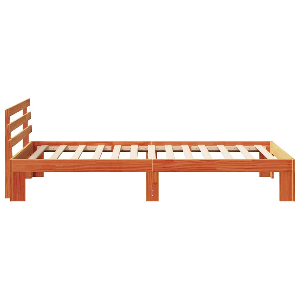 Sengestamme med hodegjerde Vokset Brun 75 x 190 cm Massiv furu