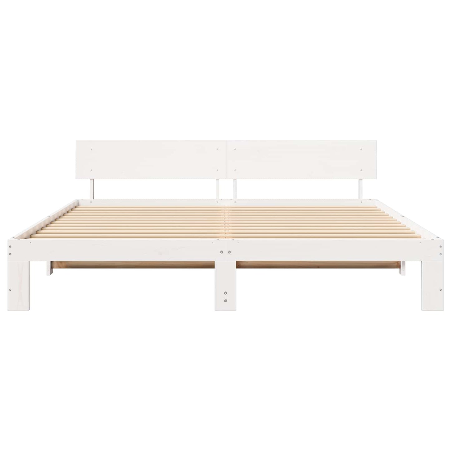 Sengestamme med hodegjerde Hvit 180 x 200 cm Massiv furu