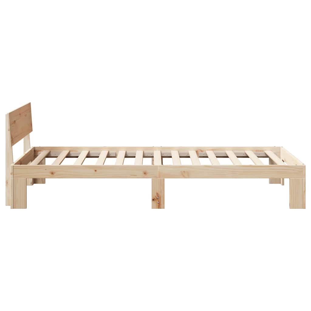 Sengestamme med hodegjerde Naturlig 75 x 190 cm Massiv furu