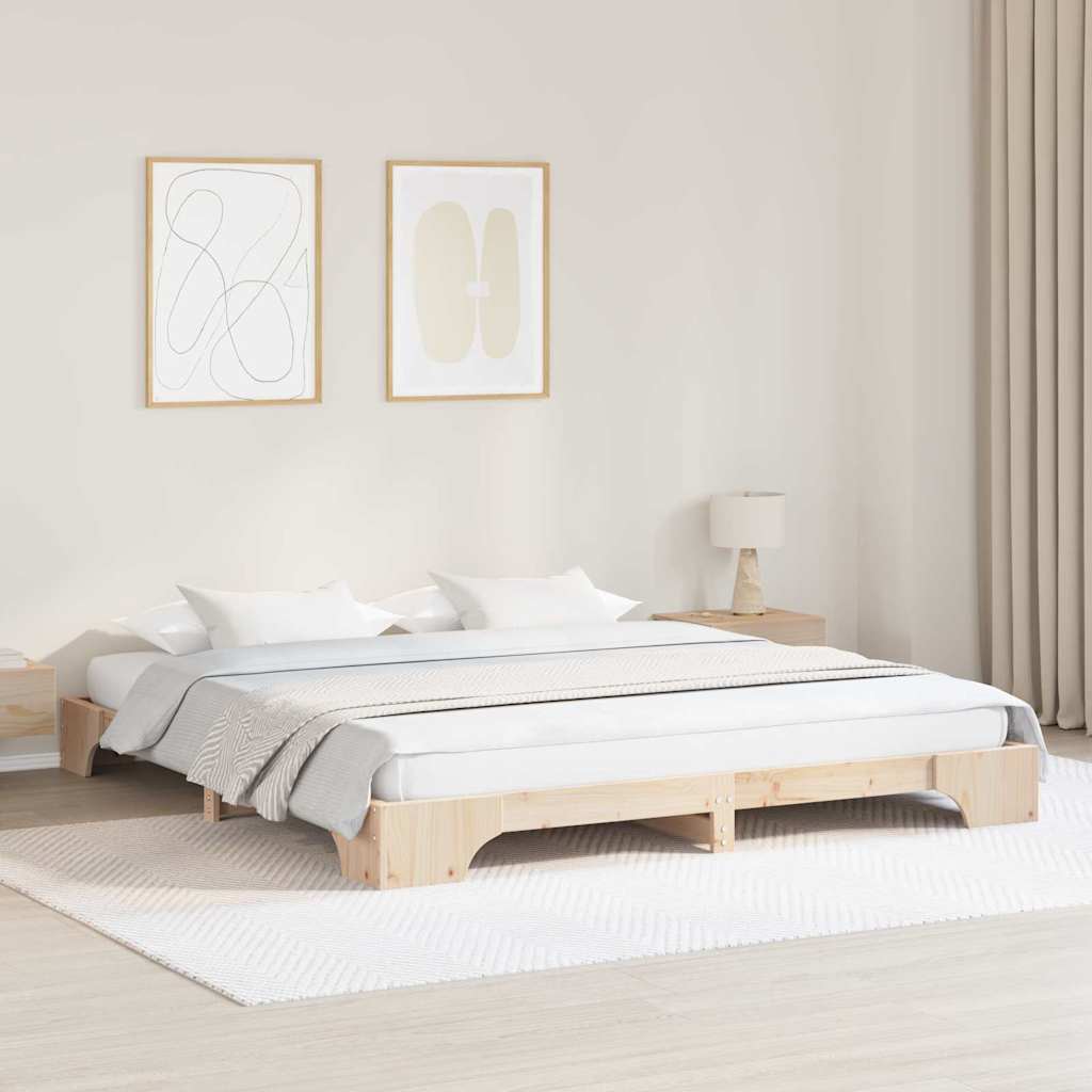 Sengestamme Naturlig 200 x 200 cm Massiv furu