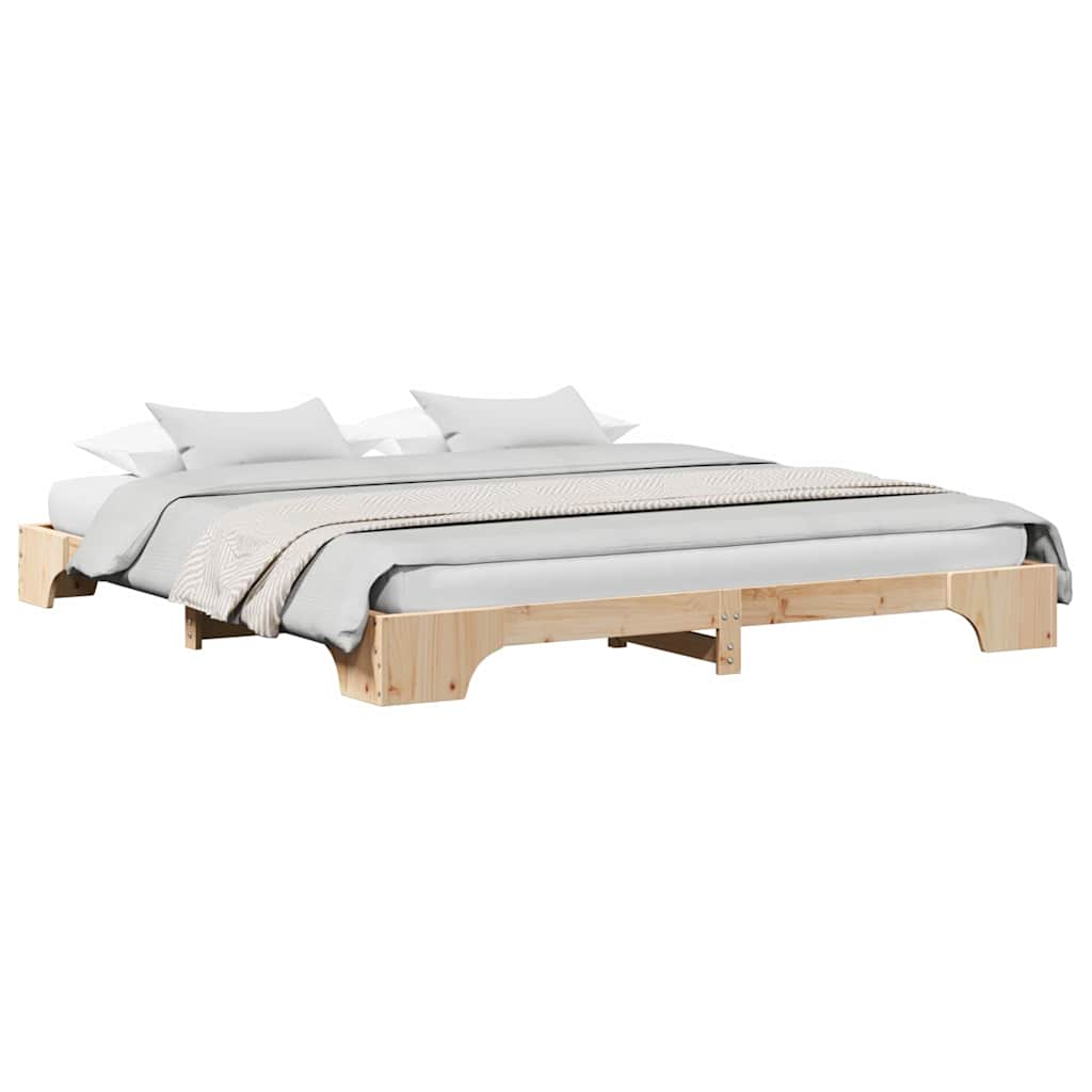 Sengestamme Naturlig 200 x 200 cm Massiv furu