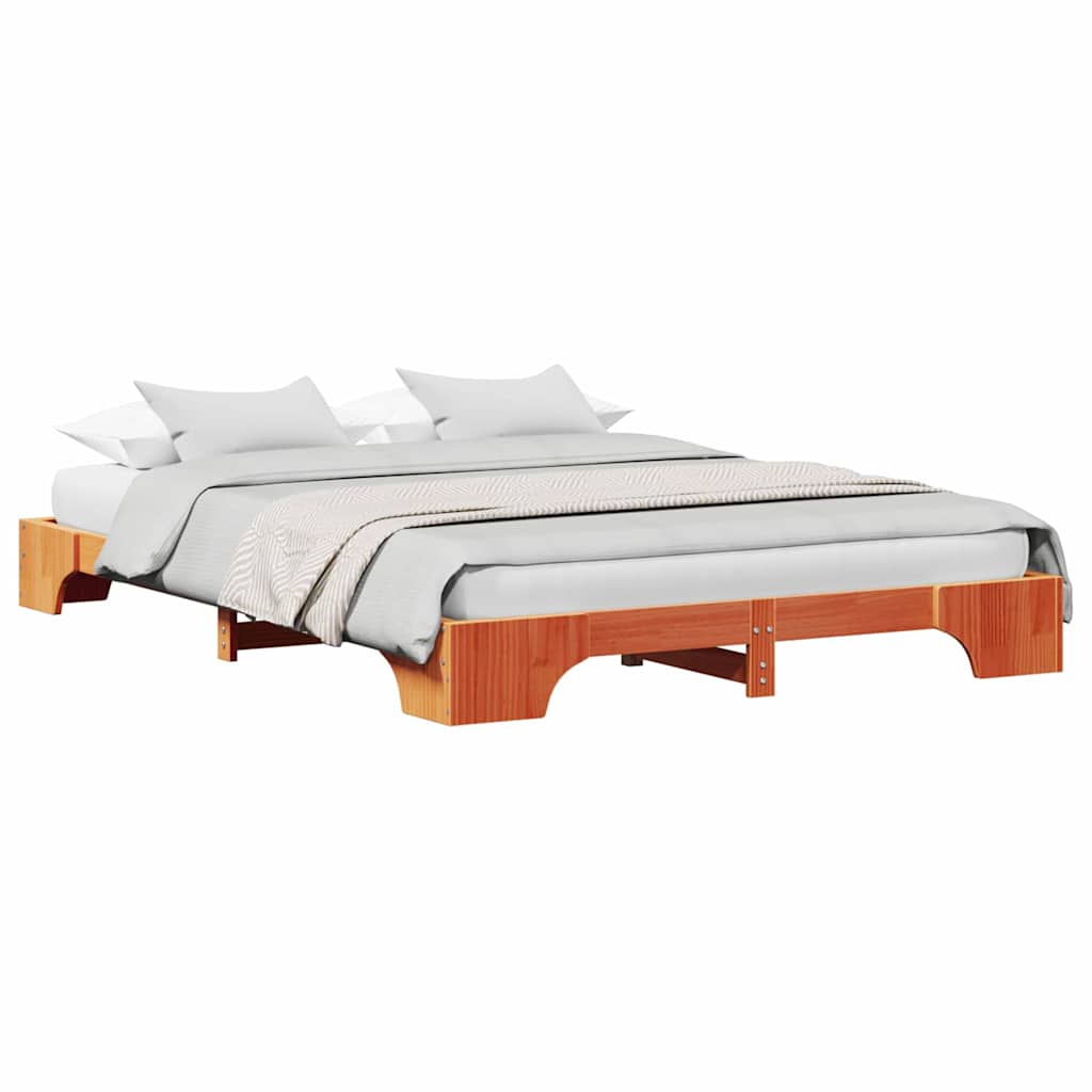 Sengestamme Vokset Brun 160 x 200 cm Massiv furu
