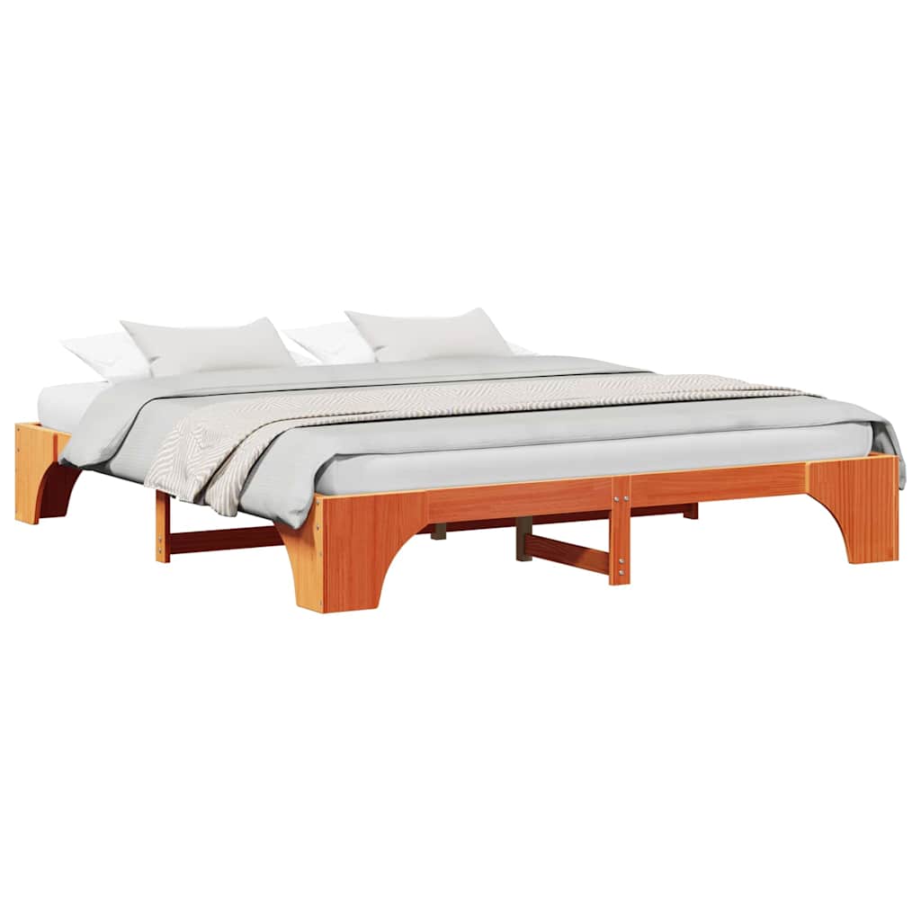 Sengestamme Vokset Brun 200 x 200 cm Massiv furu
