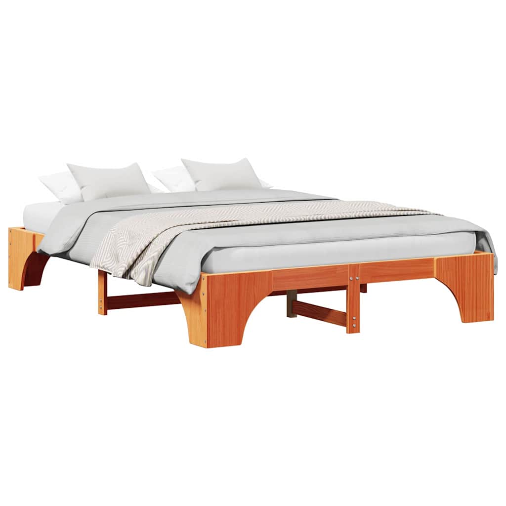 Sengestamme Vokset Brun 140 x 200 cm Massiv furu