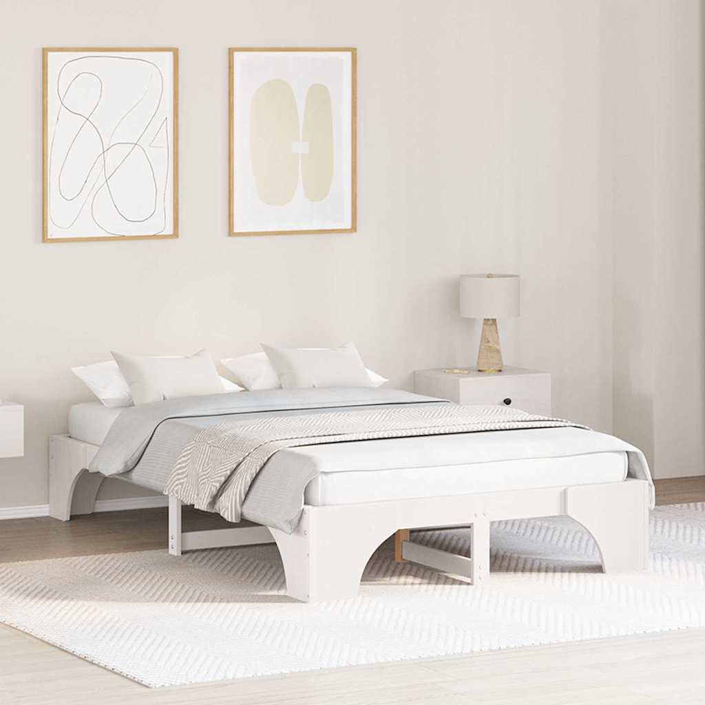 Sengestamme Hvit 140 x 190 cm Massiv furu