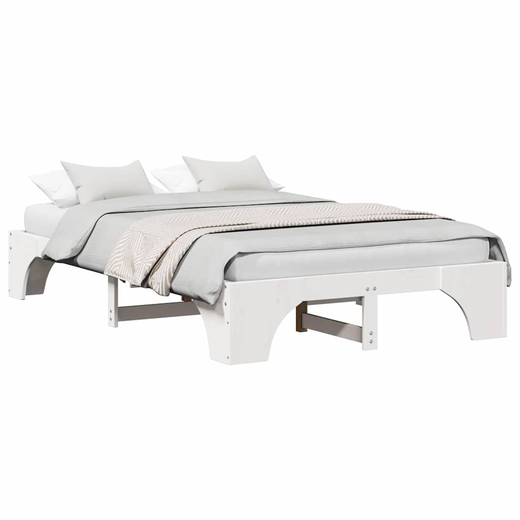 Sengestamme Hvit 140 x 190 cm Massiv furu