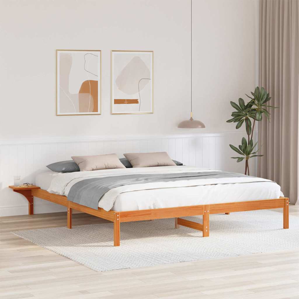 Sengestamme Vokset Brun 200 x 200 cm Massiv furu