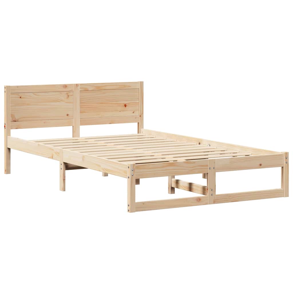 Sengestamme med hodegjerde Naturlig 120 x 200 cm Massiv furu