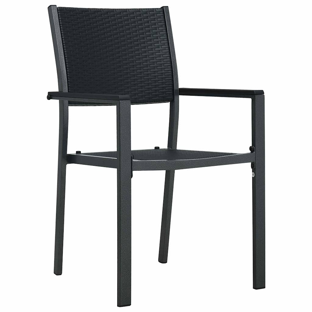 Hage Spisegruppe 7 pcs Svart Pulverlakkert stål