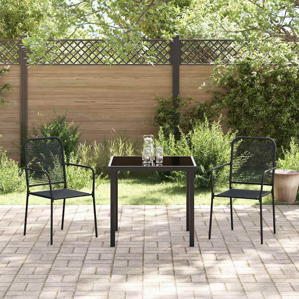 Hage Spisegruppe 3 pcs Svart Pulverlakkert stål
