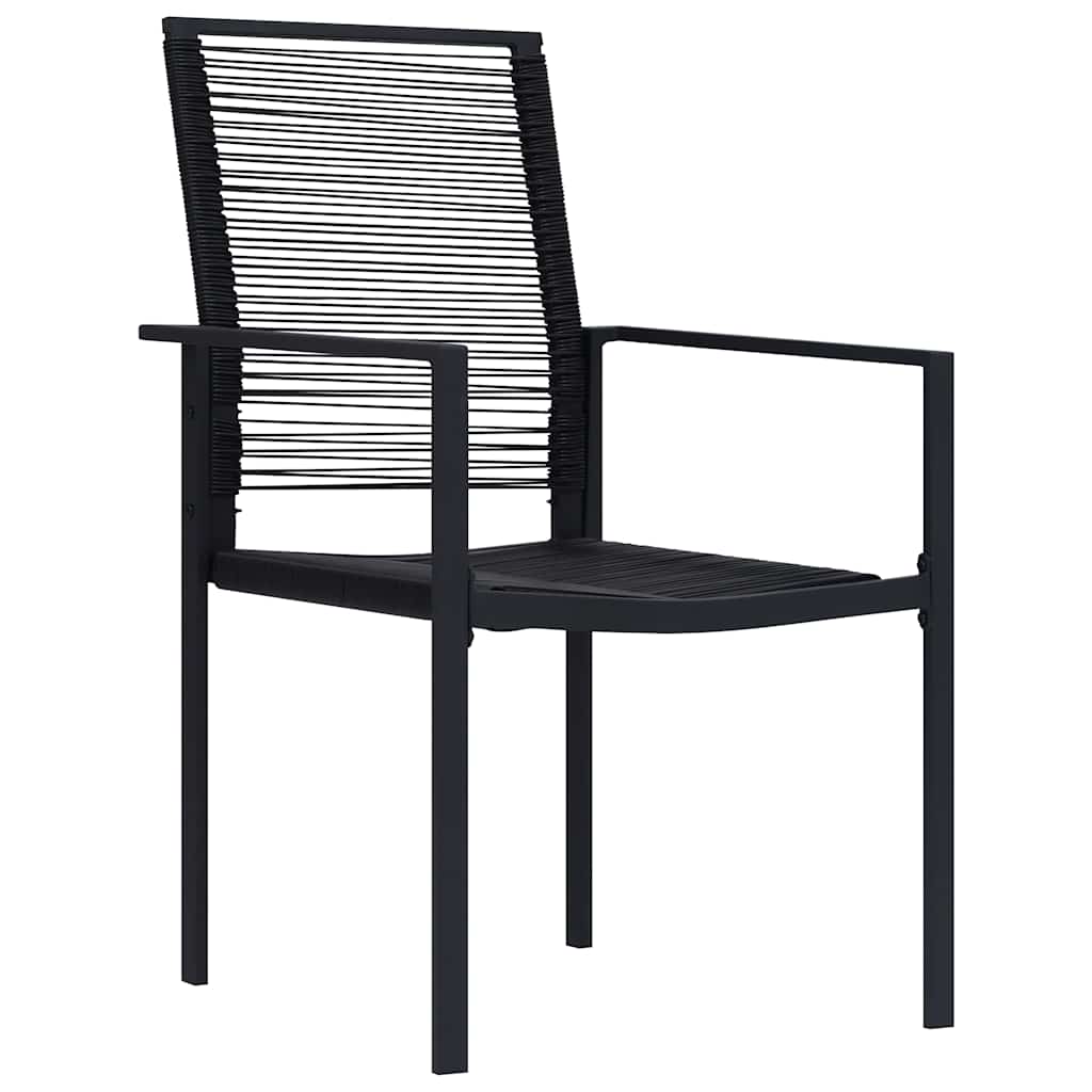 Hage Spisegruppe 5 pcs Svart Pulverlakkert stål
