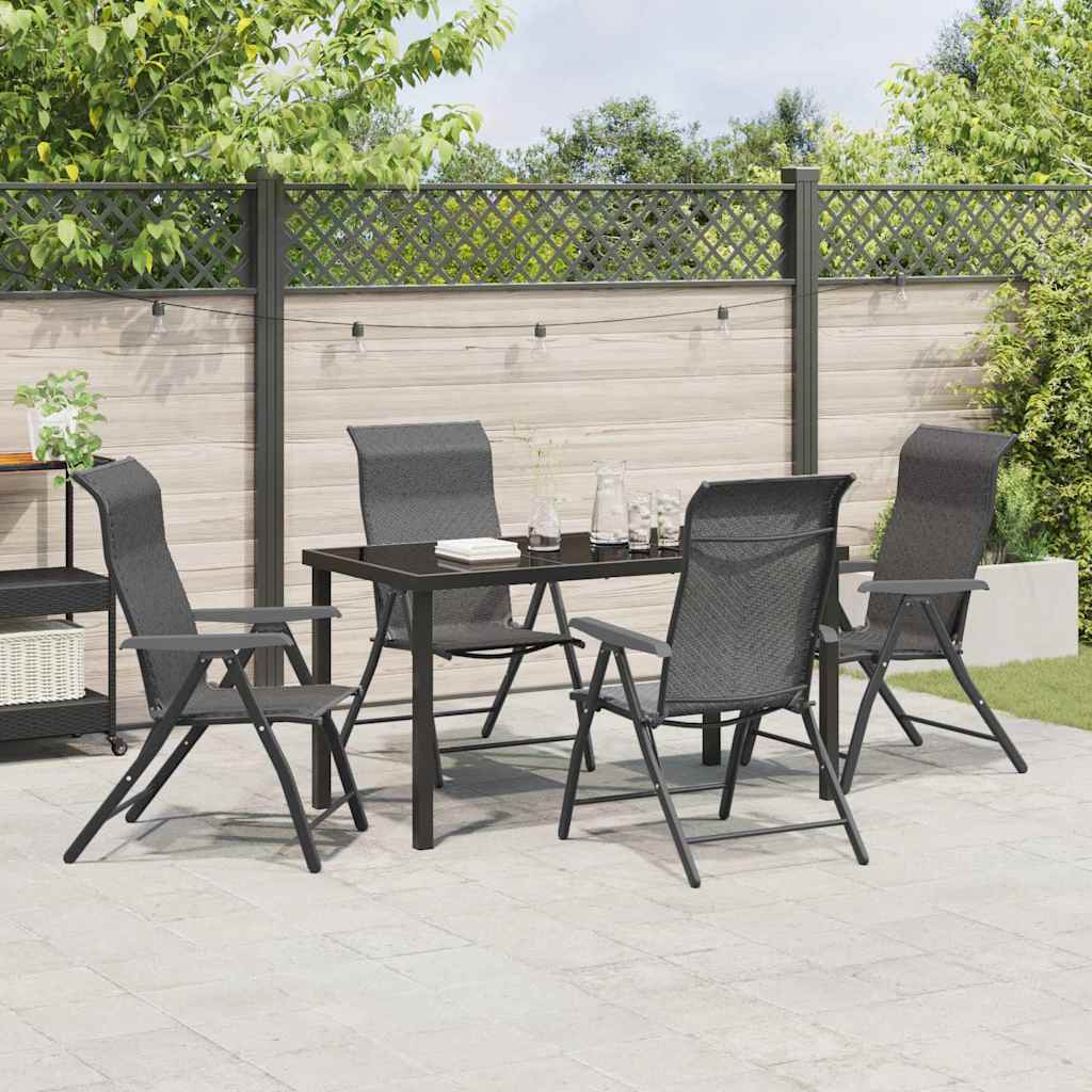 Hage Spisegruppe 5 pcs Grå Pulverlakkert stål