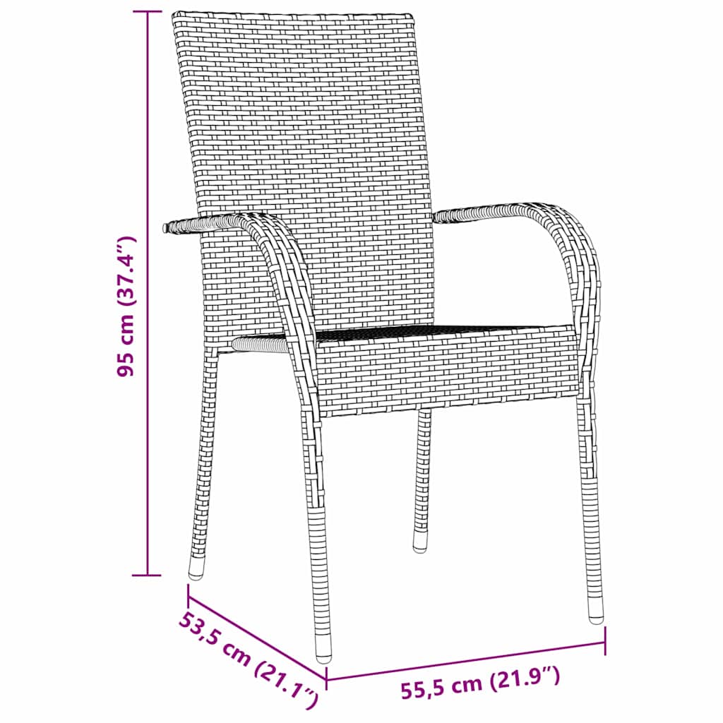 Hage Spisegruppe 3 pcs Grå Pulverlakkert stål