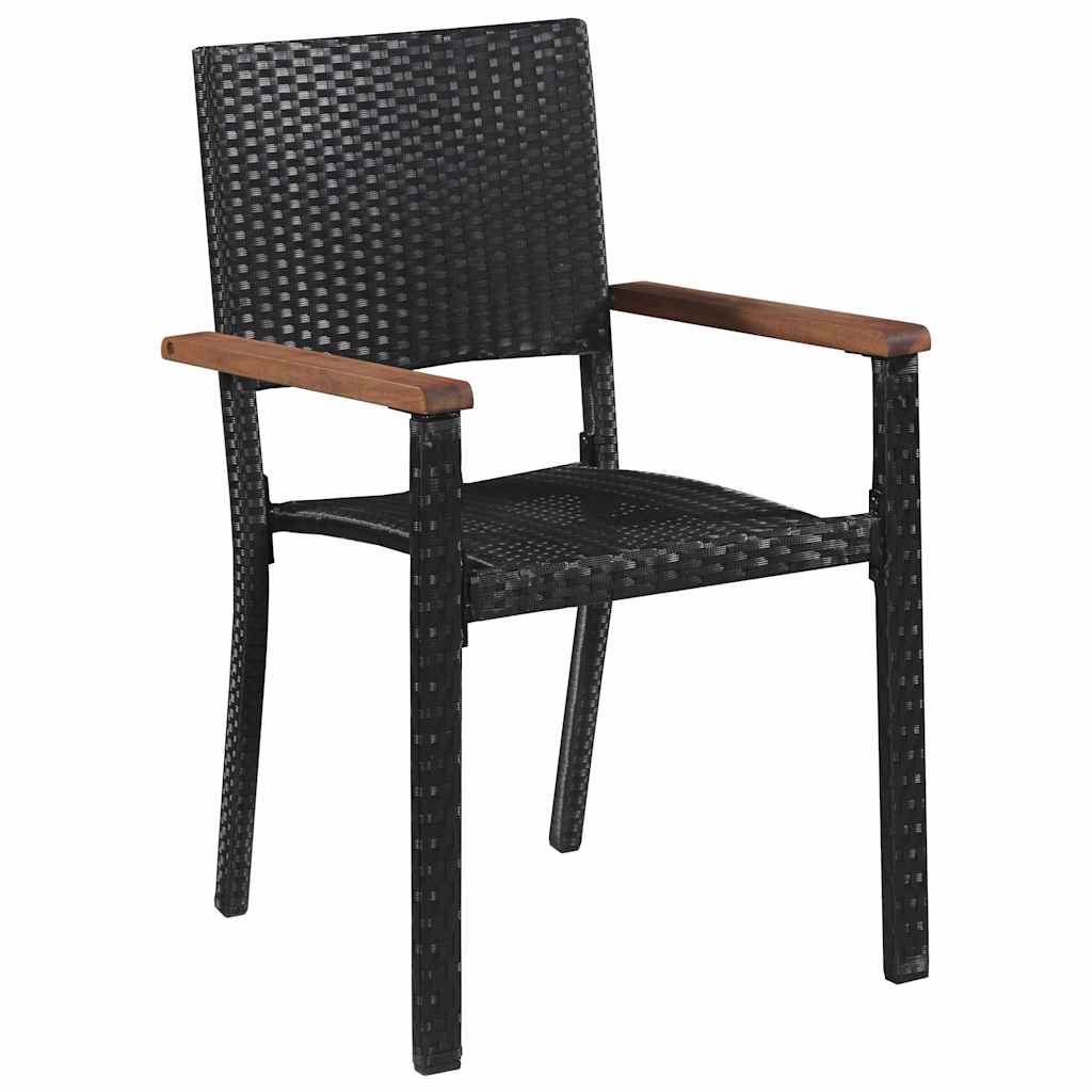 Hage Spisegruppe 5 pcs Svart Pulverlakkert stål