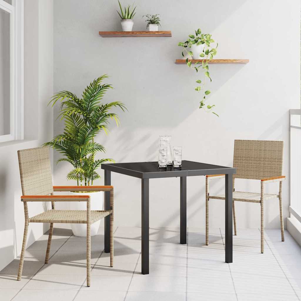 Hage Spisegruppe med pute 3 pcs Beige polyrotting