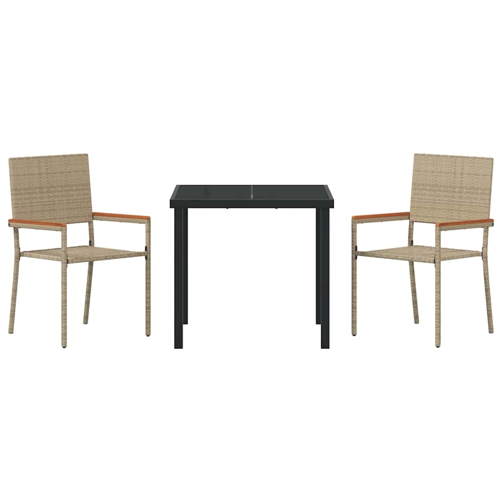 Hage Spisegruppe med pute 3 pcs Beige polyrotting