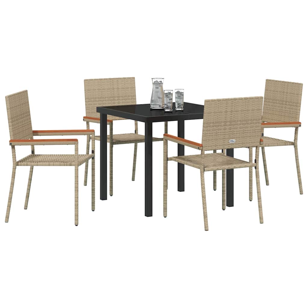 Hage Spisegruppe med pute 5 pcs Beige polyrotting