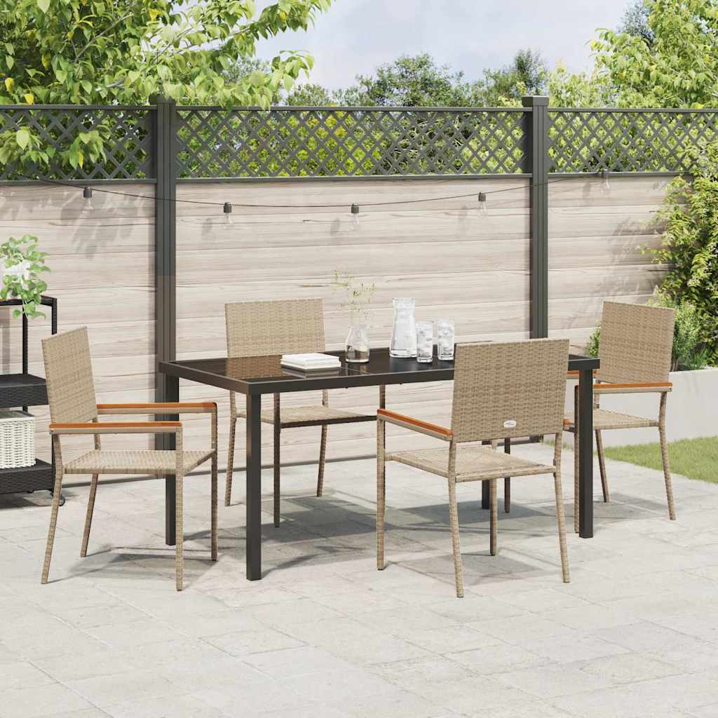Hage Spisegruppe med pute 5 pcs Beige polyrotting
