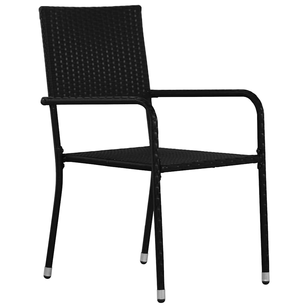 Hage Spisegruppe med pute 9 pcs Svart polyrotting