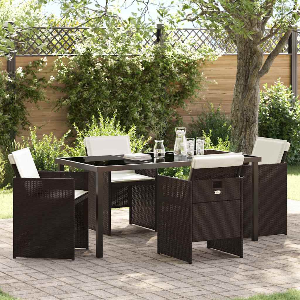 Hage Spisegruppe 5 pcs Brun polyrotting