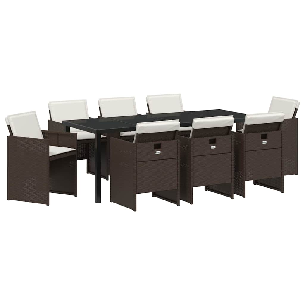 Hage Spisegruppe 9 pcs Brun polyrotting