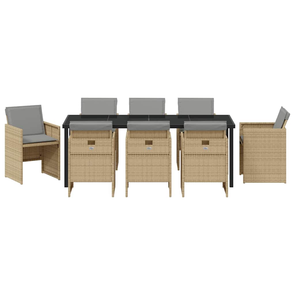 Hage Spisegruppe 9 pcs Beige polyrotting