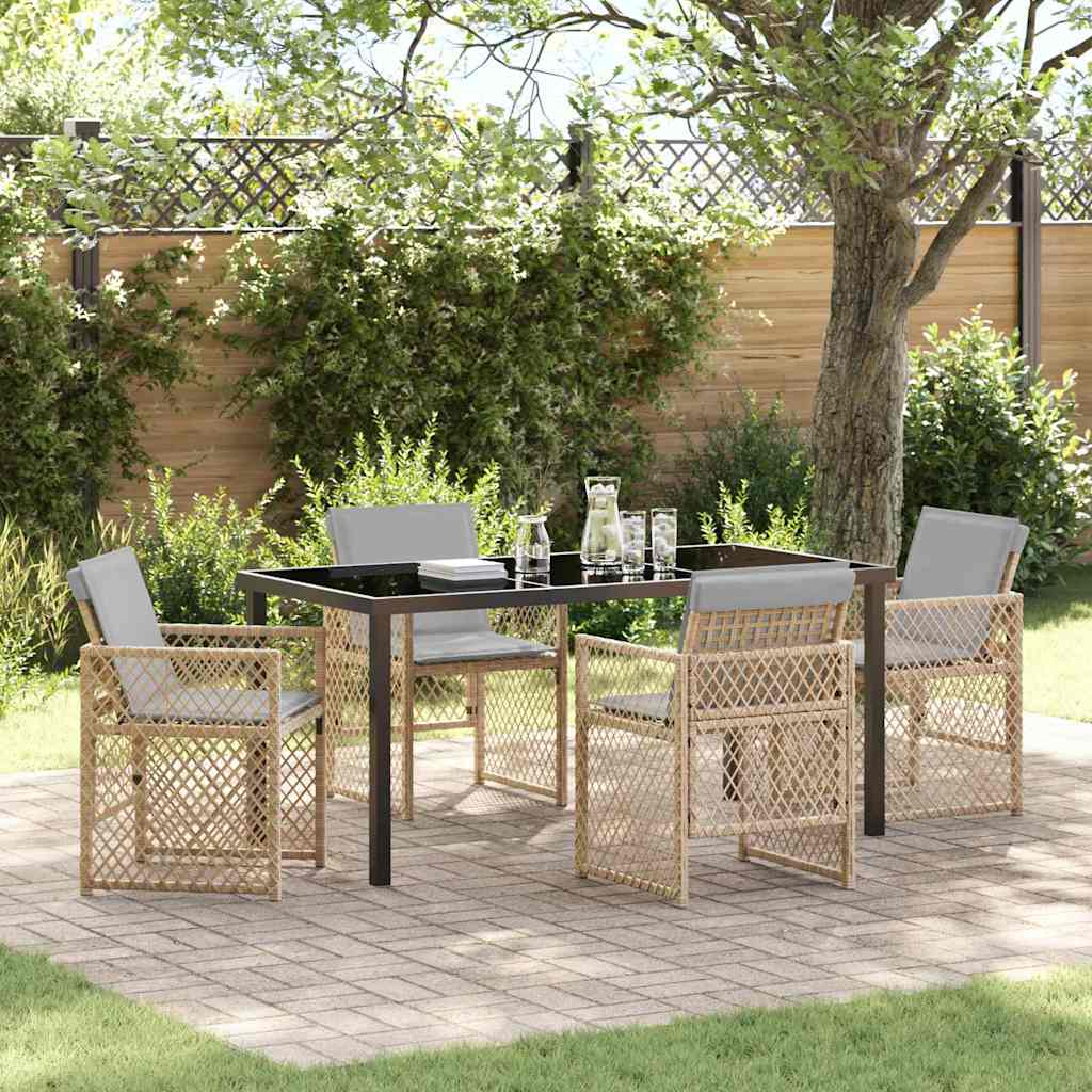 Hage Spisegruppe 5 pcs Beige polyrotting