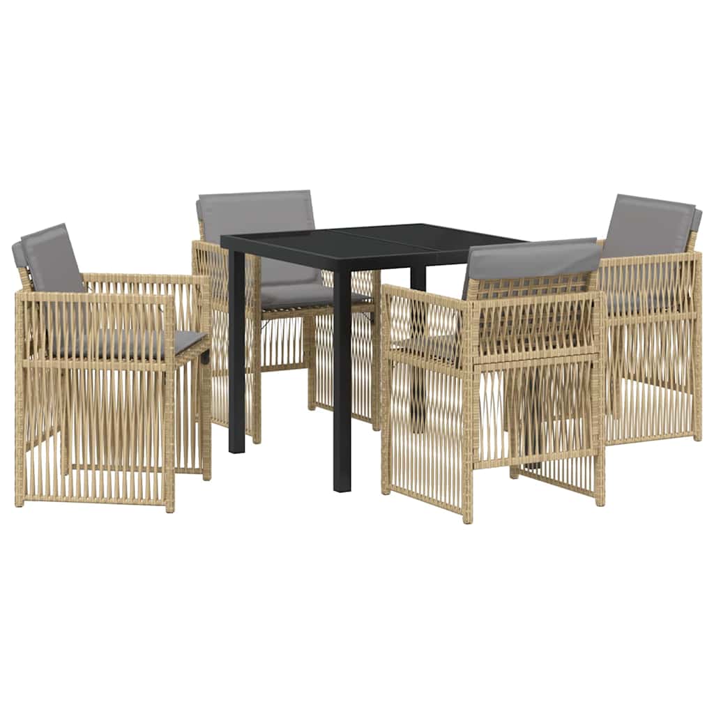 Hage Spisegruppe 5 pcs Beige Pulverlakkert stål