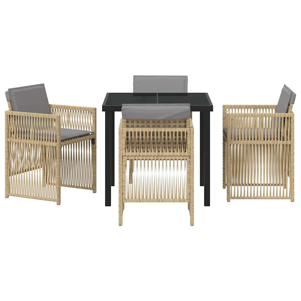 Hage Spisegruppe 5 pcs Beige Pulverlakkert stål