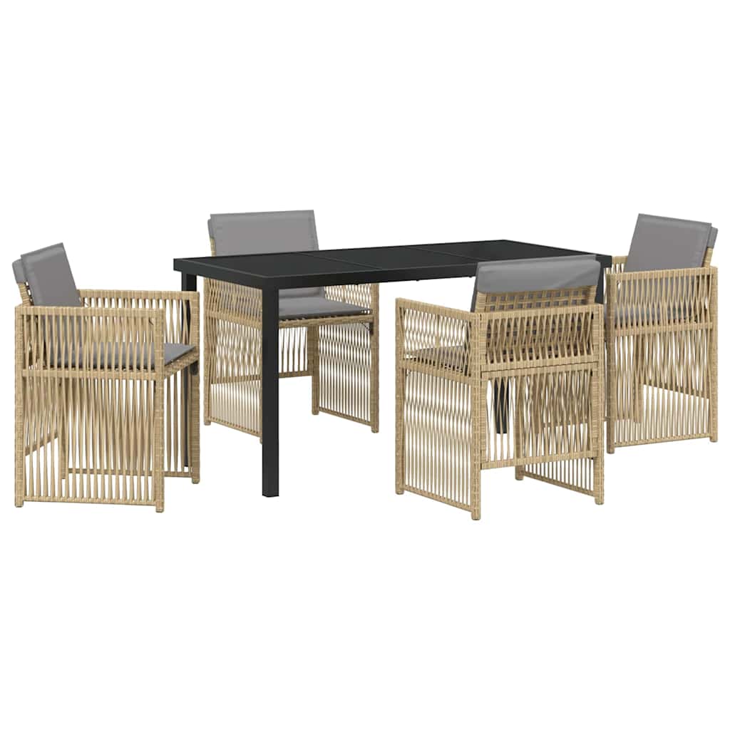 Hage Spisegruppe 5 pcs Beige Pulverlakkert stål