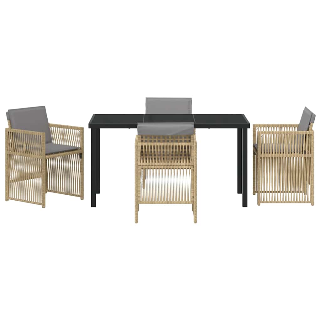 Hage Spisegruppe 5 pcs Beige Pulverlakkert stål
