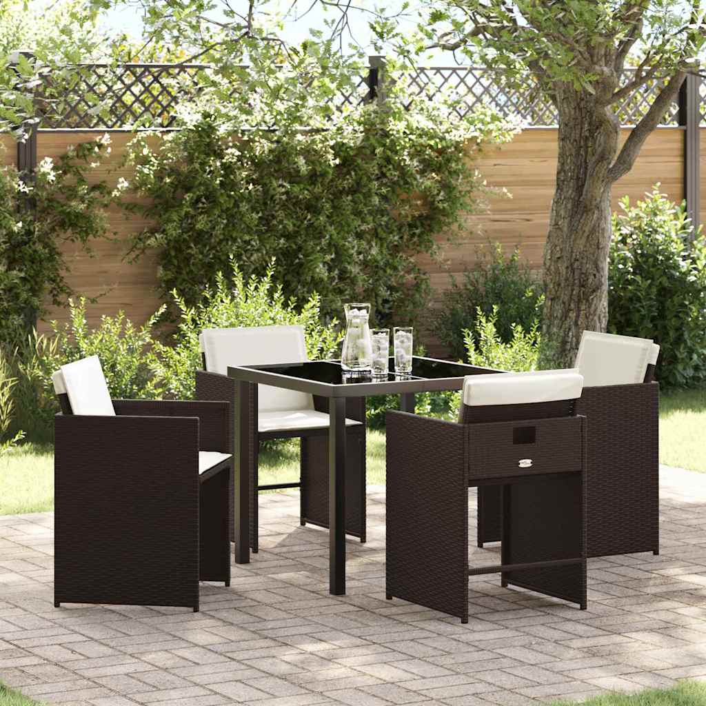 Hage Spisegruppe 5 pcs Brun polyrotting