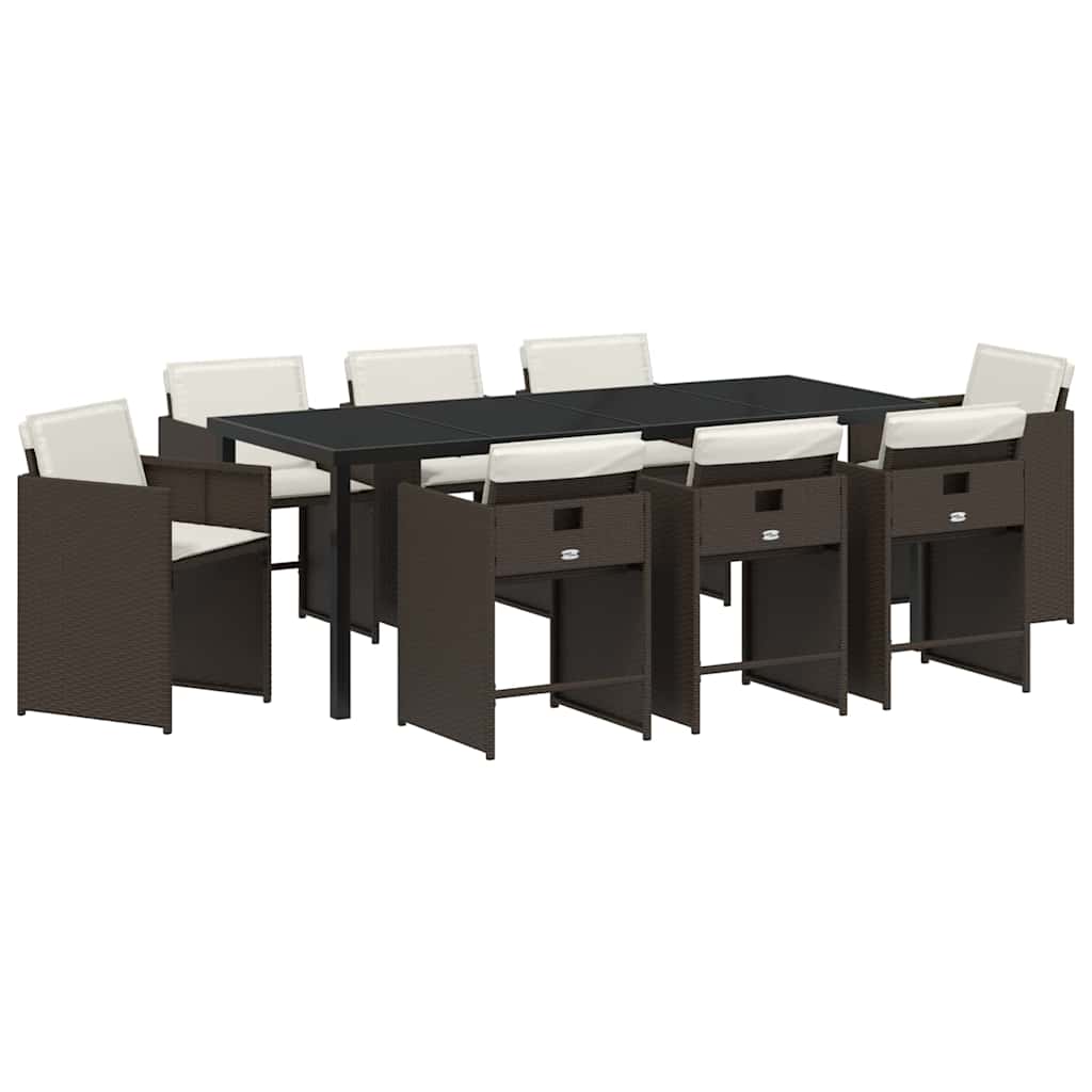 Hage Spisegruppe 9 pcs Brun polyrotting