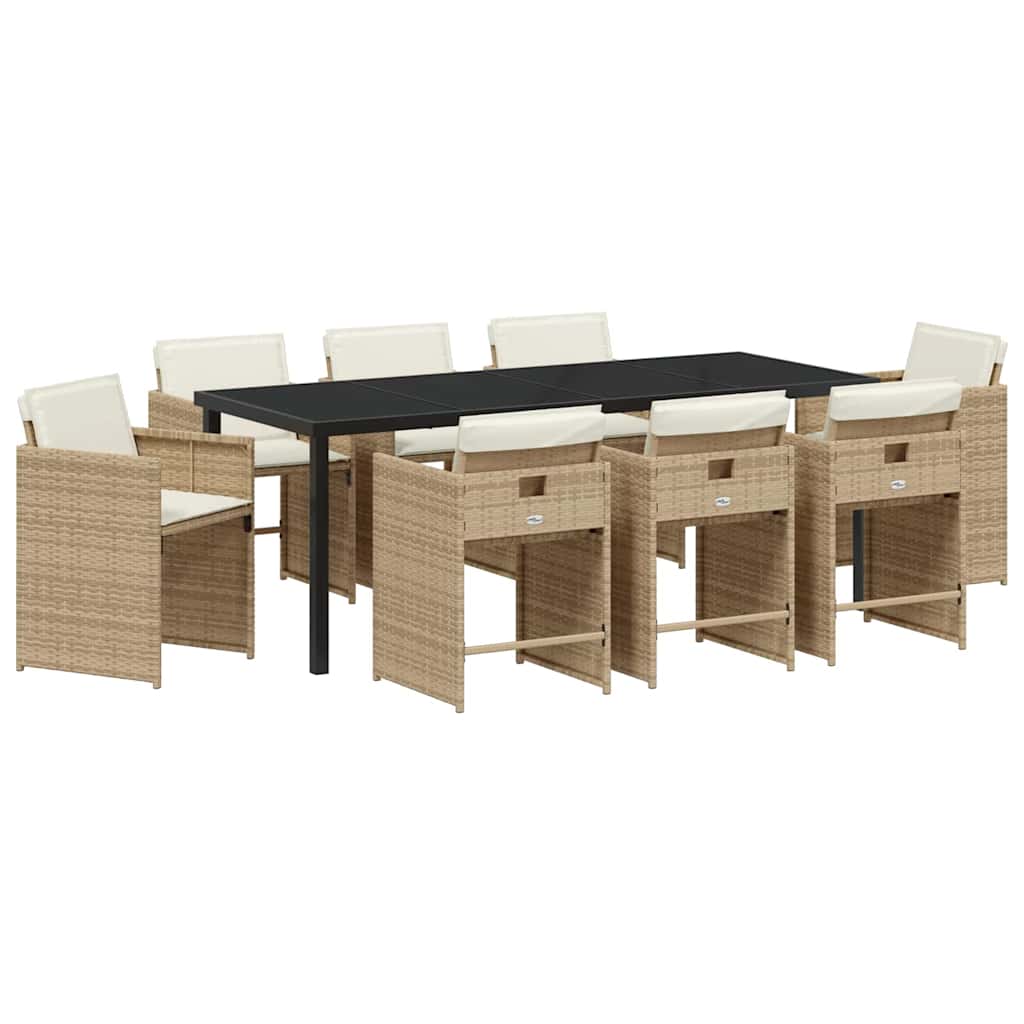 Hage Spisegruppe 9 pcs Beige polyrotting