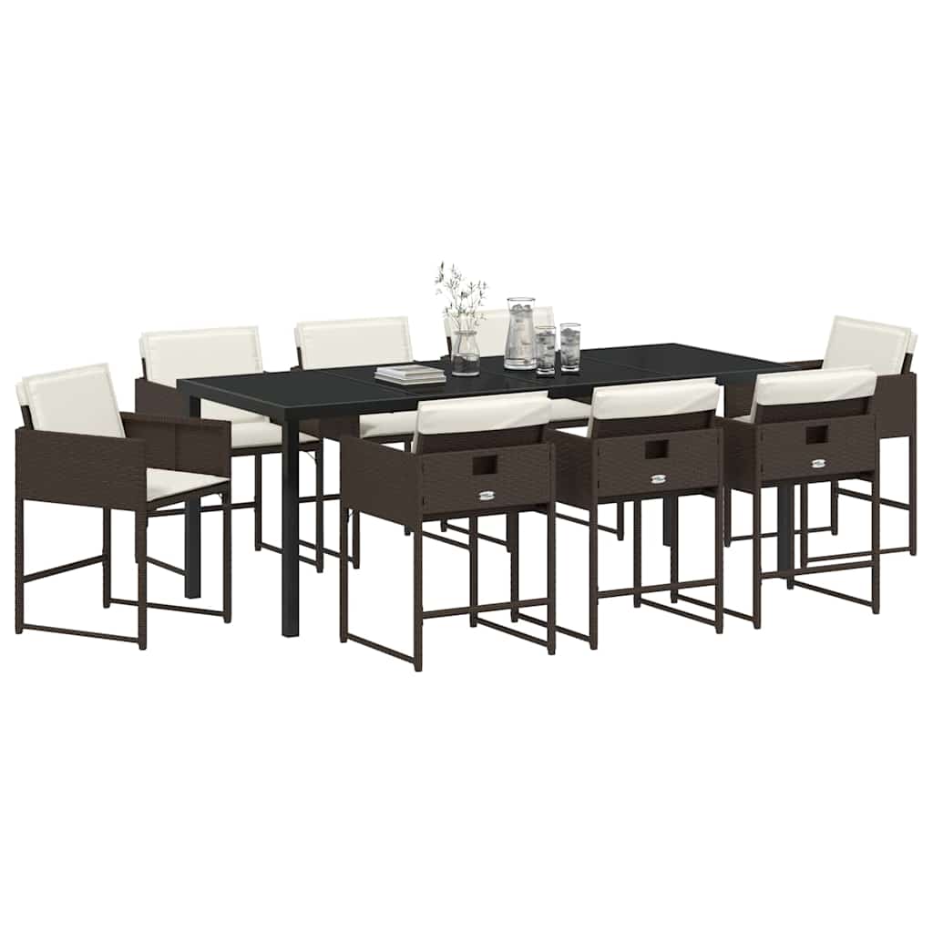 Hage Spisegruppe 9 pcs Brun polyrotting
