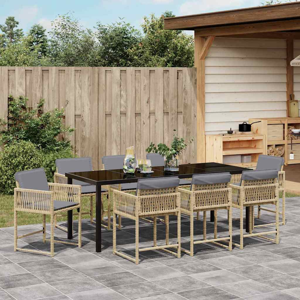 Hage Spisegruppe 9 pcs Beige polyrotting