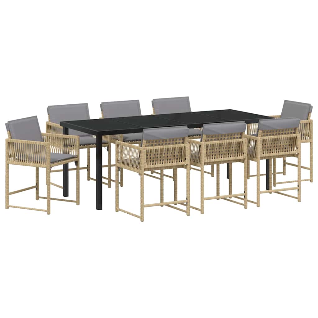 Hage Spisegruppe 9 pcs Beige polyrotting