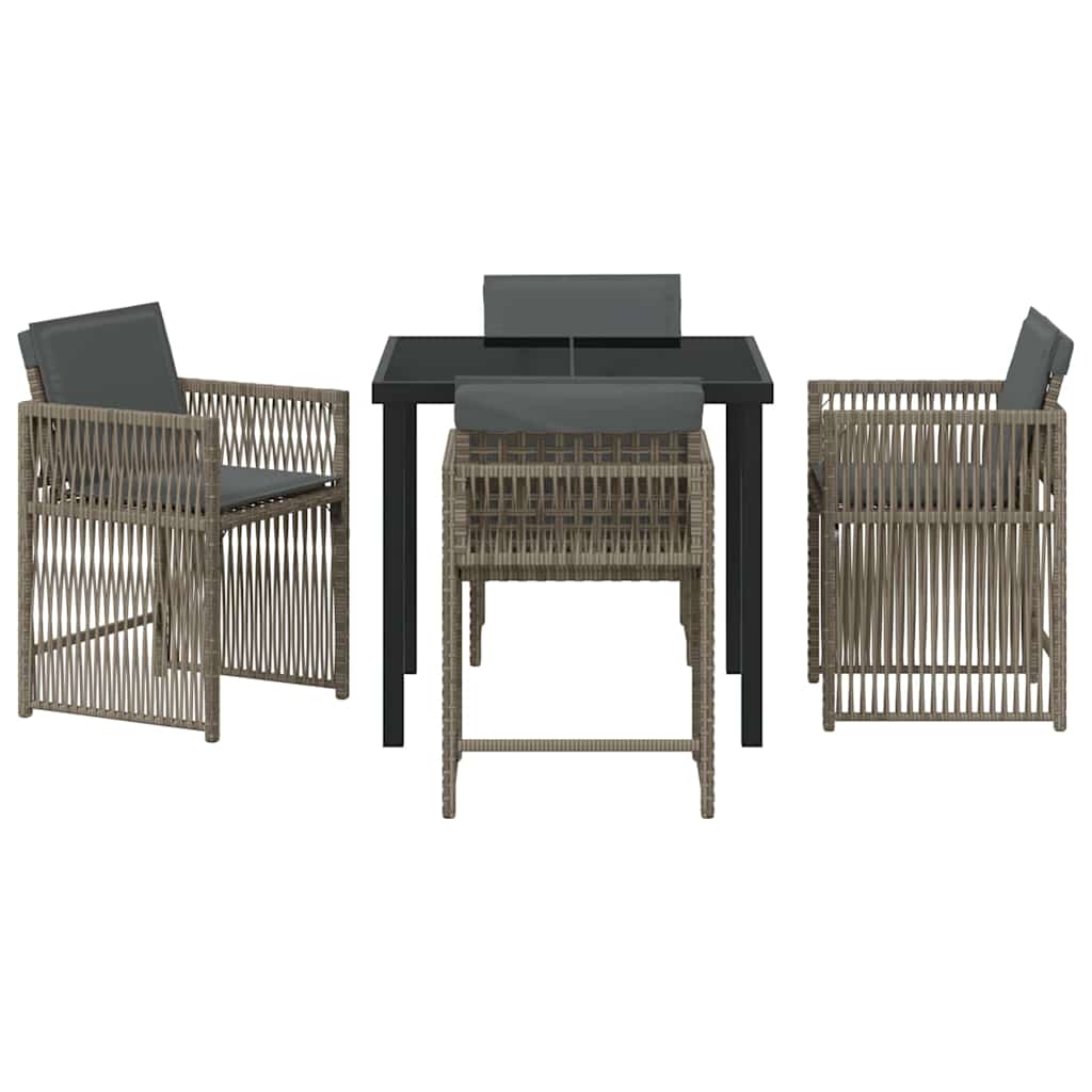 Hage Spisegruppe 5 pcs Grå polyrotting