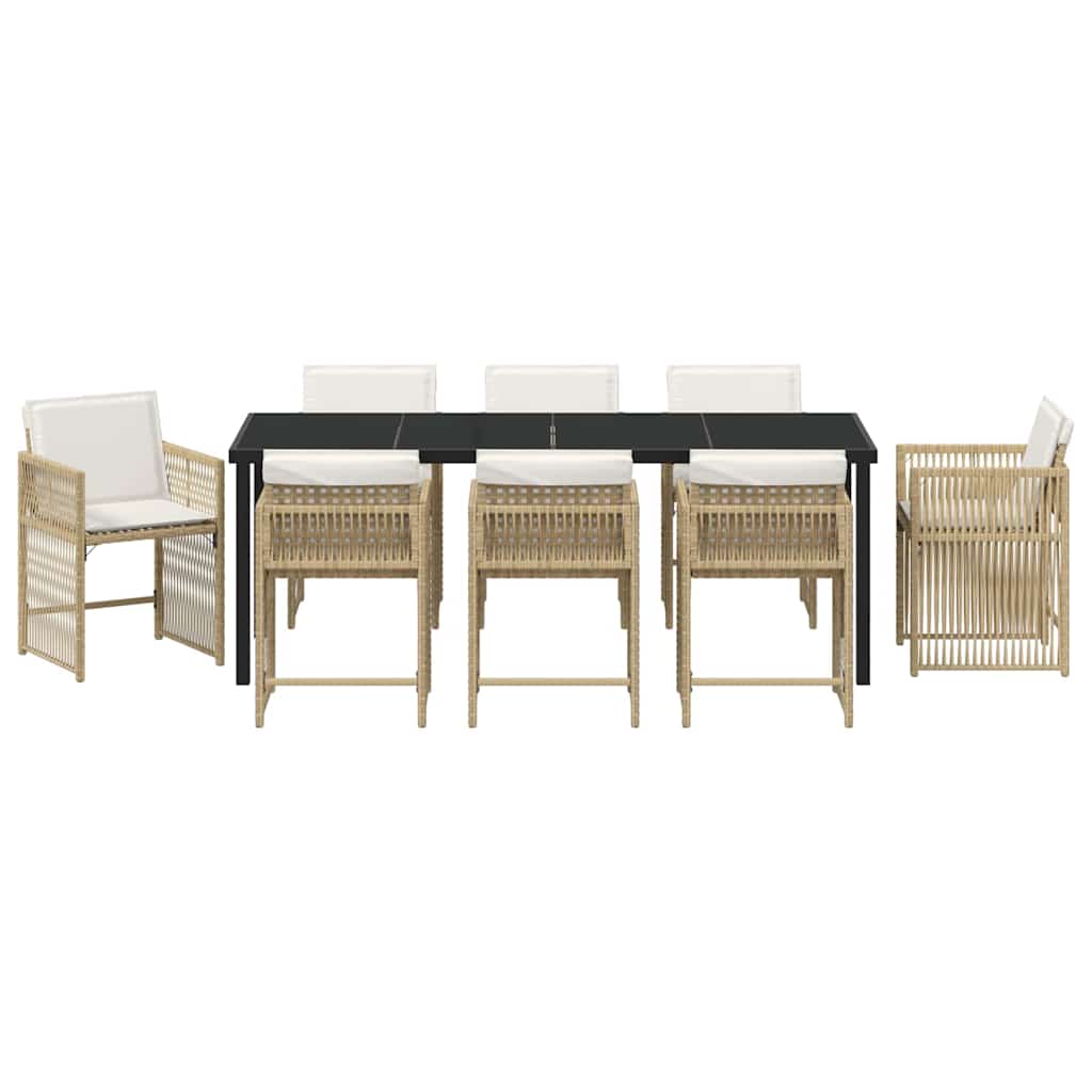Hage Spisegruppe 9 pcs Beige polyrotting