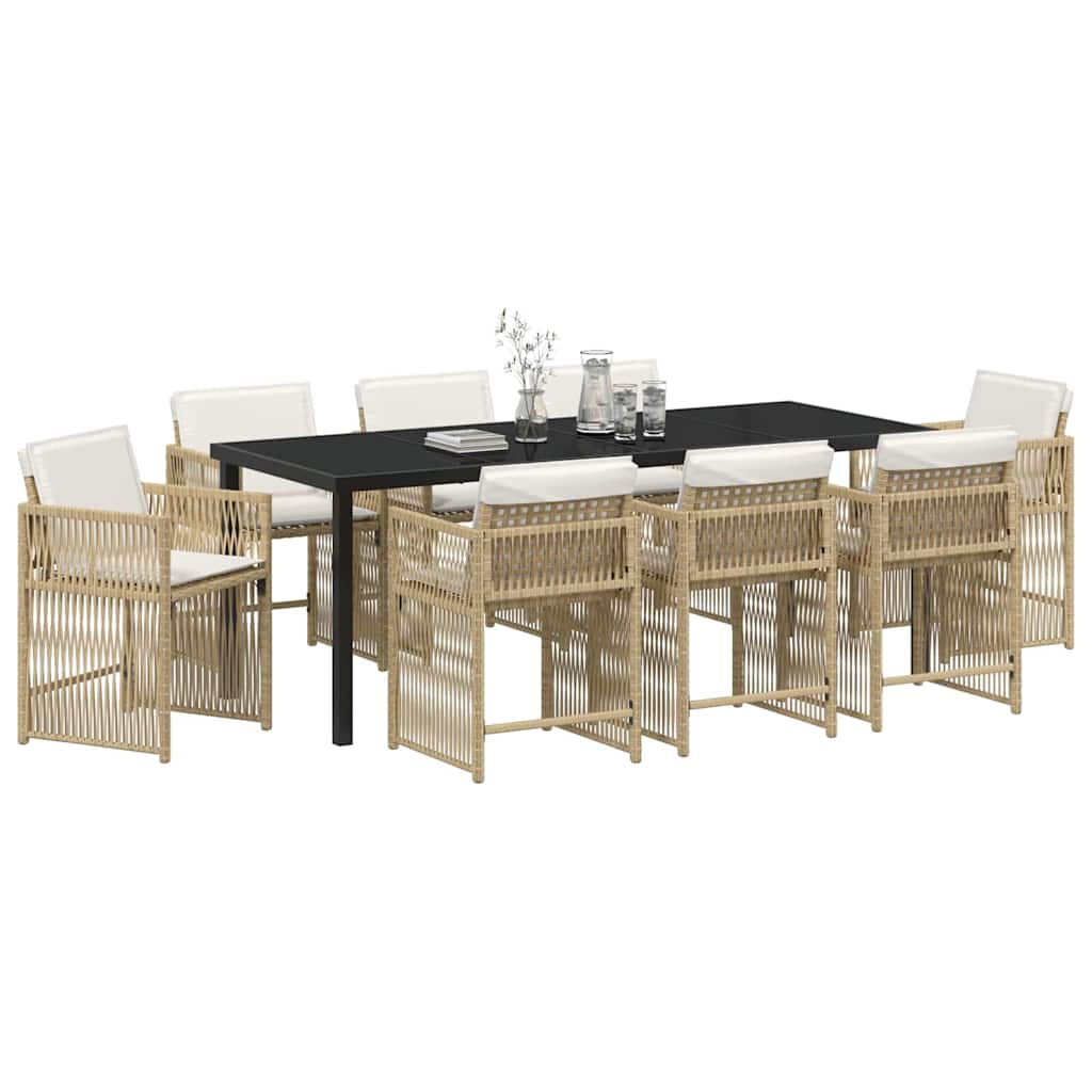 Hage Spisegruppe 9 pcs Beige polyrotting
