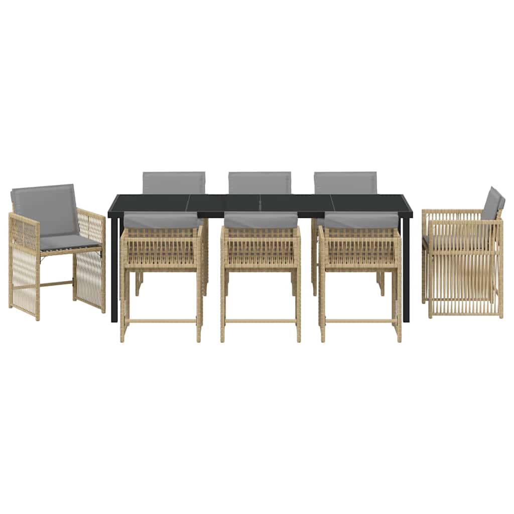 Hage Spisegruppe 9 pcs Beige polyrotting