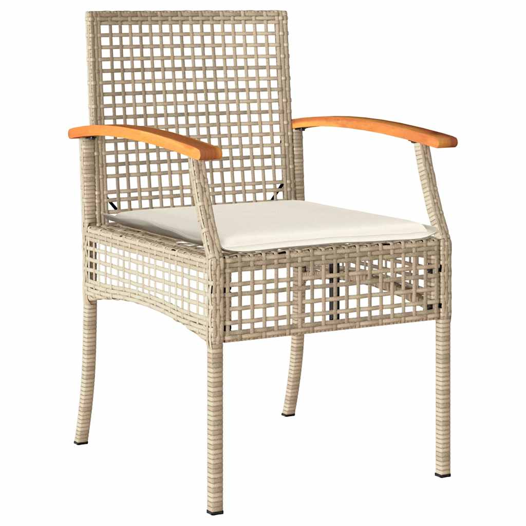 Hage Spisegruppe med pute 5 pcs Beige og svart Rotting