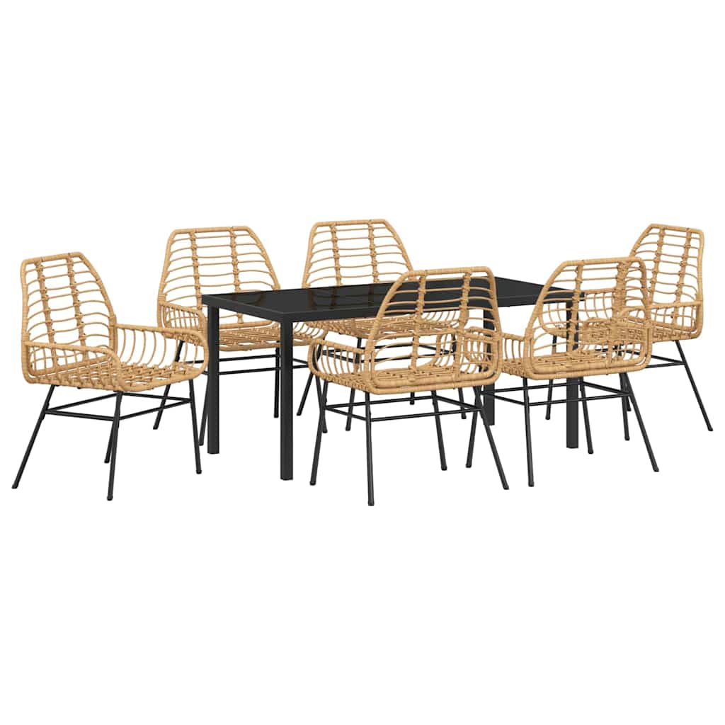 Hage Spisegruppe 7 pcs Brun polyrotting