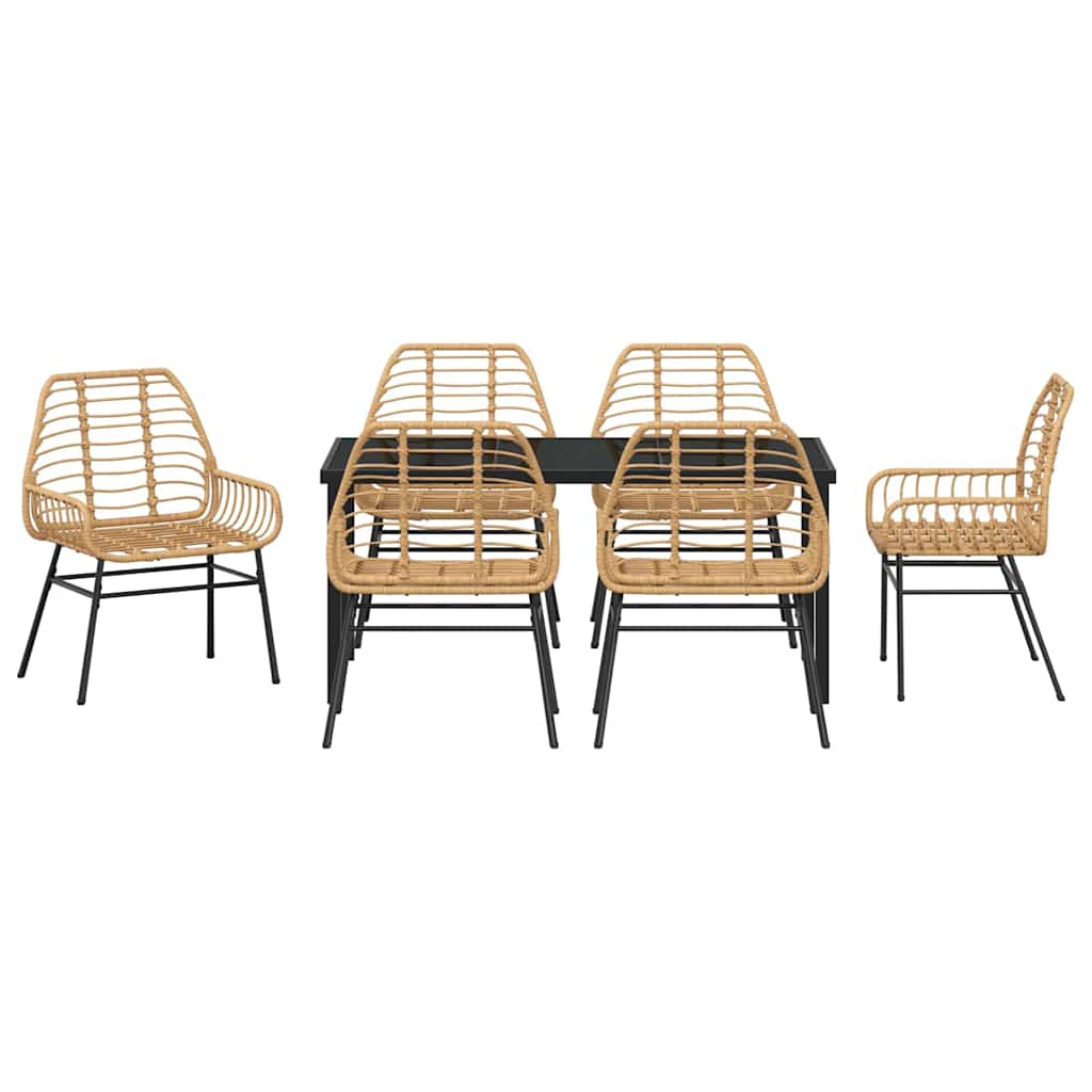 Hage Spisegruppe 7 pcs Brun polyrotting