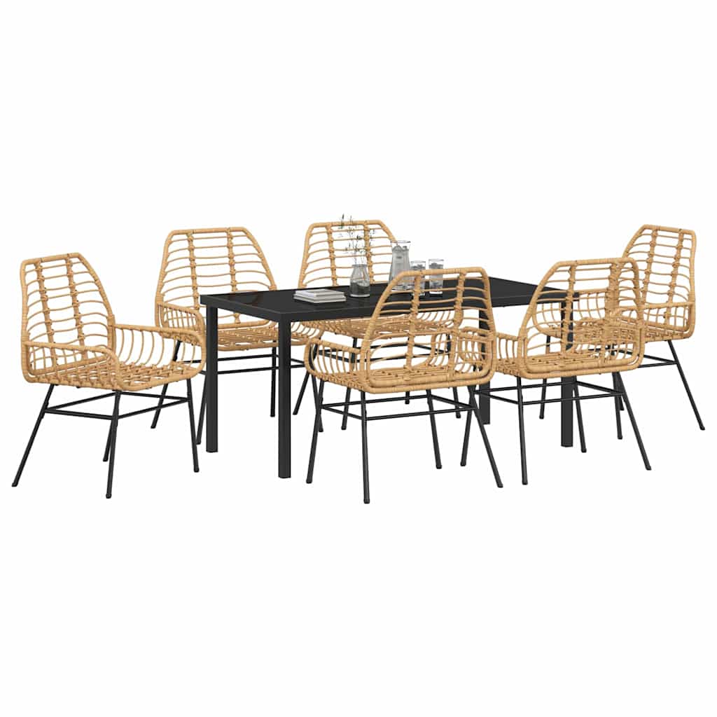 Hage Spisegruppe 7 pcs Brun polyrotting